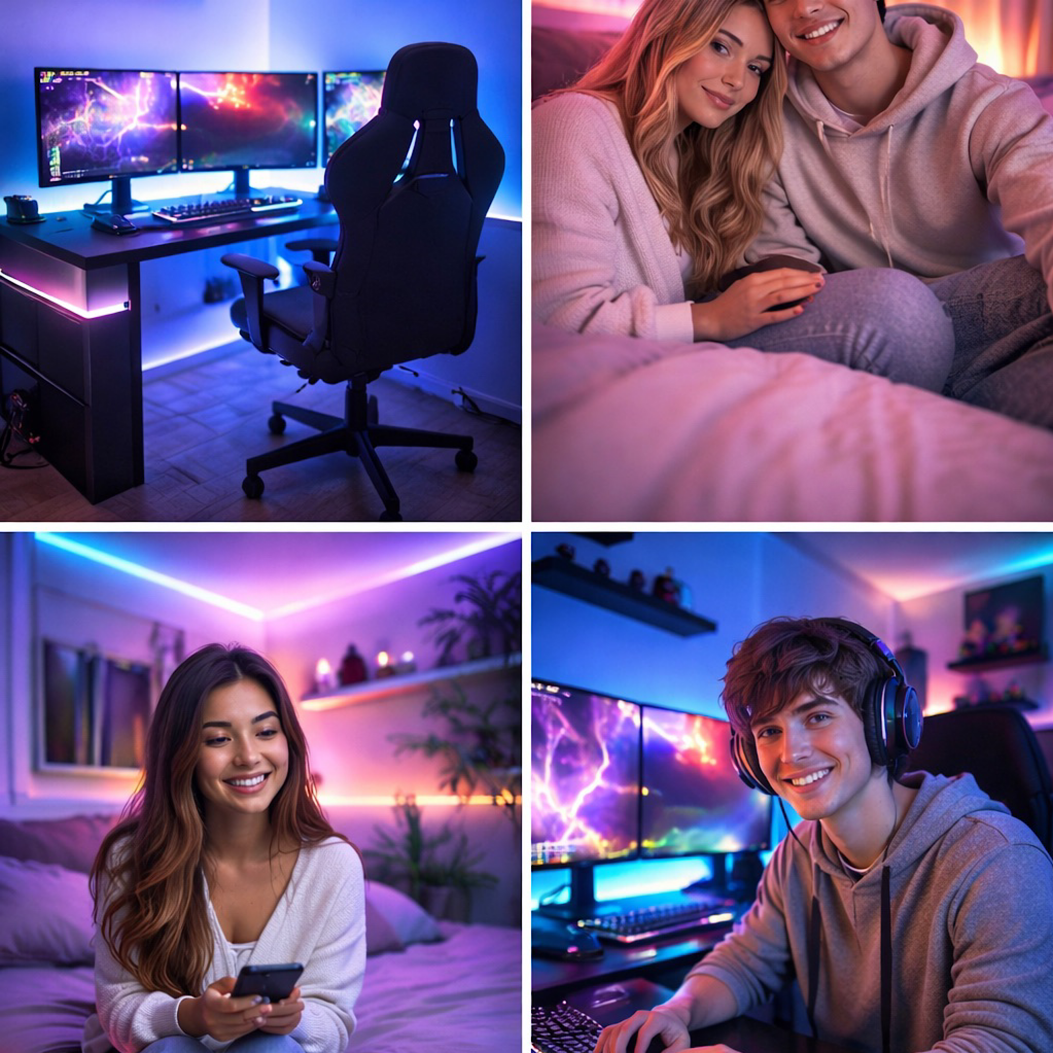 GlowyVibe™️ RGB LED Light Strip Music Sync - Instant Room Glow